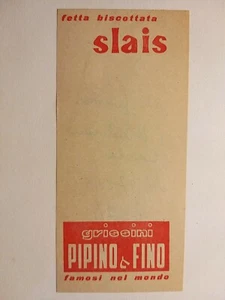 Fetta biscottata Slais - Grissini Pipino & Fino - Biglietto pubblicitario. - Bild 1 von 1