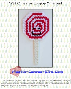 Adorno de Navidad de piruleta - patrón o kit de lona de plástico - Imagen 1 de 1