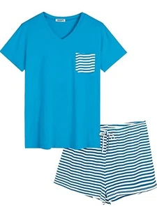 Womens Pajamas Short Sets V-Neck Short Sleeve Shorts Sleepwear Pj Sets Size XS - Picture 1 of 11