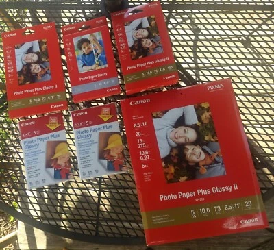 Canon Pixma Photo Paper Glossy 4x6(4) 5x7(1),  8.5 x 11(1). BUNDLE of 6 UNOPENED - Image 1 of 3