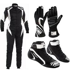 OMP Ladies Driver Set Suit Gloves Shoes Bundle Go Karting and Rally Racing Black