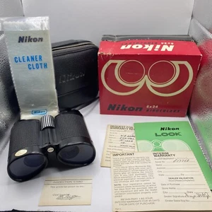 Jumelles compactes Nikon vintage 1979 8x24 7° - RARES AVEC BOITE & papiers ! ~ Japon - Photo 1/24