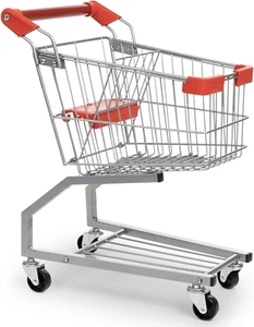 Toy Metal Shopping Cart - Supermarket Pretend Play Grocery Cart for Kids and Tod - Picture 1 of 9
