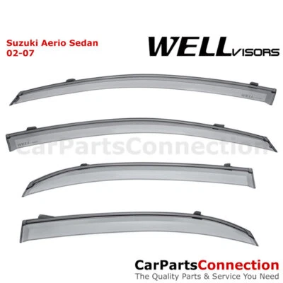 WellVisors Window Visors 02-07 Suzuki Aerio SX Sedan Sun Visors Deflectors - Image 1 of 4