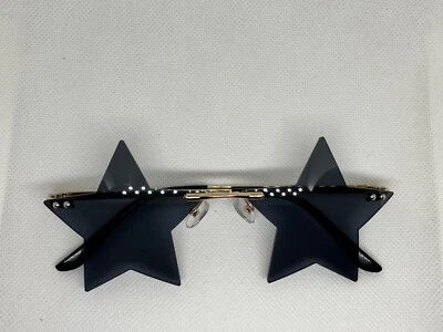 Gafas de moda sin montura en forma de estrella, degradadas, lentes PC, marco de cobre, decorativas Foto 1 de 4