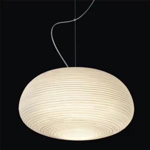 Mid Century Modern Ribbed Glass Shade Ceiling Pendant Light Kitchen Chandelier - Picture 1 of 10