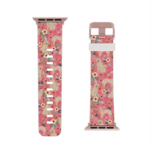 Floral Pattern Golden Retriever Dog Lover Watch Band for Apple Watch - Picture 1 of 25