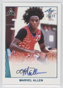 2021-22 Leaf Memories 1990 Base Auto Platinum /99 Marvel Allen #BA-MA1 Auto