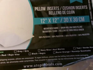 Throw Pillow Inserts 12" by 12" "2 PACK" White - Picture 1 of 3