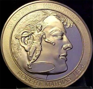 Helsinki-XV Olympiad-1952-Robert Mathias-U.S.A-2 Decathlon Champion Token #11710 - Picture 1 of 2