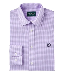 Ralph Lauren Boy's Easy Care Purple Checkered Dress Shirt - Size12-16 - Picture 1 of 4