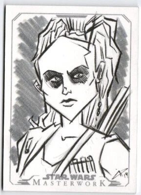 Star Wars Masterwork Topps 2015 Artist Sketch Card 1/1 Chris Raimo Aurra Sing - Image 1 of 2