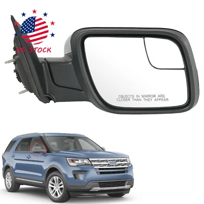 Side Mirror for 2016-2019 FORD Explorer w/ Power Heated Puddle Light Right Side - Изображение 1 из 4