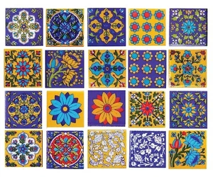 Floral Kitchen Washroom Mosaic Furniture Tile Handmade Backsplash 2'' Set of 20 - Picture 1 of 8