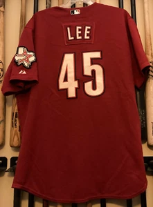Carlos Lee - 2009 Houston Astros Game Used Red Road Jersey - Texas Patch - Picture 1 of 9