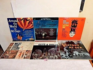 #108 Lot 6 LPs Guys & Dolls+West Side Story+Victory At Sea+Little Me+Charade+ - Picture 1 of 1