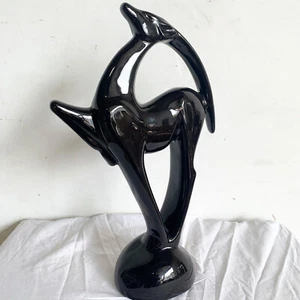 Postmodern Black Ceramic Ibex Sculpture by Haeger - Picture 1 of 5