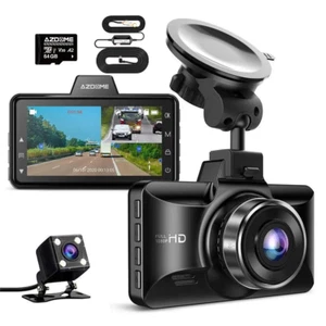 AZDOME ADAS 1080P Dash Cam 3" Front+Rear 24H Parking Mode G-Sensor+Hardware Kit - Picture 1 of 18