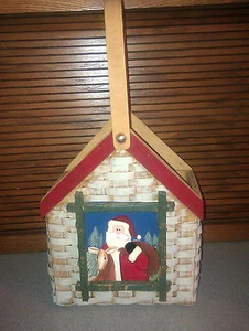 HEAVY DUTY-Wicker Wood Woven Basket-Christmas Holiday-Santa Claus-Handle-6x8x16" - Bild 1 von 10
