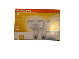 2 PACK - SYLVANIA PAR38 Flood LED Light Bulb, 90W = 13W, 3000K, White, Non-Dim - Picture 1 of 2