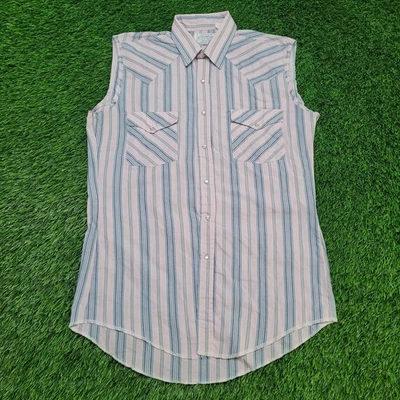 Vintage 70s H Bar C Western Pearl Snap Cut Off Shirt Small Relaxed / Medium Slim - Image 1 of 4