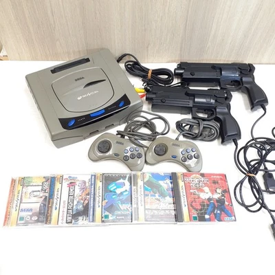 Sega Saturn Console Japan w 2 Virtua Gun controllers 5 games G118 US TARIFF PAID - Image 1 of 4