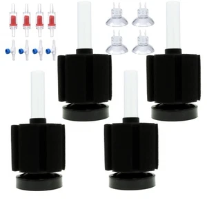 4pcs Small Aquarium Bio Sponge Filter with Suction Cups, Check Valves for 5 G... - Picture 1 of 6