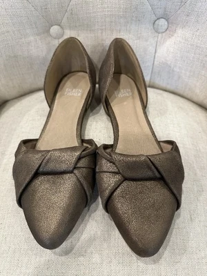 Eileen Fisher Fuller Pisos Mujer Talla 6.5 Bronce Gamuza D'Orsay Vero Cuoio *NUEVO* Foto 1 de 3