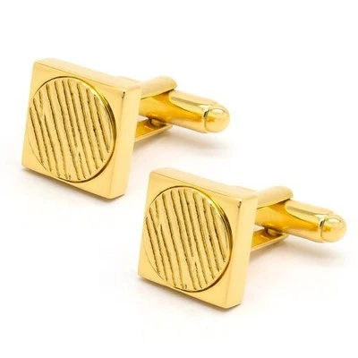 Gemelos Louis Fagran Forma Cuadrada Madera Grano Patrón Color Dorado De Colección Para Hombre  Foto 1 de 3