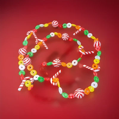 Vintage Christmas Garland Plastic Blow Mold Candy Life Saver Candy Cane 80” - Image 1 of 4