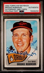 Brooks Robinson Signed 1965 Topps 2002 Topps HOF Buyback /100 (PSA & PSA/DNA) - Picture 1 of 3
