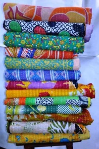 WHOLESALE LOT KANTHA THROW QUILT HIPPY BOHEMIAN PATCHWORK BLANKET INDIAN VINTAGE - Picture 1 of 8