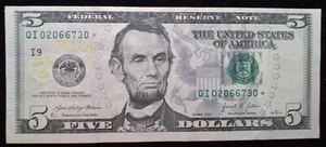 $5 dollar bill star note 2021 (SKU#16) - Picture 1 of 2