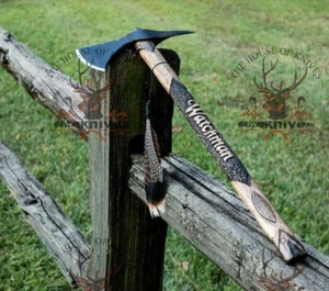 Maßgeschneiderte handgefertigte schöne gravierte Tomahawk Wikingeraxt, Kohlenstoffstahlaxt JW-1239 - Bild 1 von 6