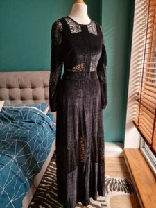 BNWT Elle Rebel Love Clothing Oracle Dress - maxi velvet long goth pinup - S 8 - Picture 1 of 19