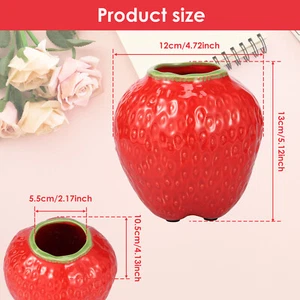 Ceramic Strawberry Vase Decorative Flower Vase Unique Strawberry Shape guOhG - Picture 1 of 11