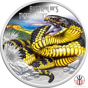 Tuvalu  2025 Tiger Snake silver coin  1 oz proof Deadly & Dangerous Series - Picture 1 of 4