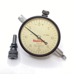 Starrett 25-144J Dial Indicator Jeweled w/Attachment - .001" Grads - .100" Range - Picture 1 of 9