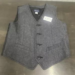 Children’s Place Boys Size 6 Dress Vest. Black/gray New Wedding Church Formal - Picture 1 of 6