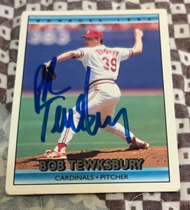 Bob Tewksbury handsignierte 1992 Donruss Baseball Karte mit Echtheitszertifikat - Bild 1 von 1