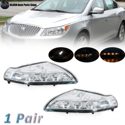 1 par de luces LED intermitentes espejo retrovisor lámpara para Buick Lacrosse 2009-2015 Foto 1 de 4