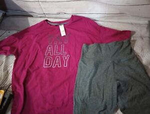 Secret Treasures "Yay All Day" Lounge Wear, Snuggle At Home Size S EUC