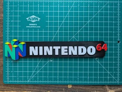 Nintendo 64 N64 Videojuego Logo Letrero Fan Art Estante Pantalla Pared Impresión 3D Foto 1 de 3