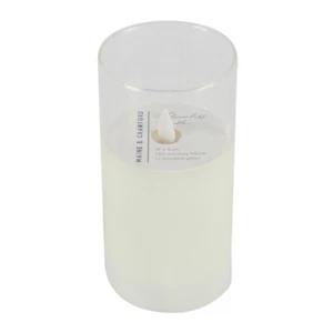 Maine & Crawford 16x8cm Moving Flameless Candle w/ Smoked Glass Home Decor White - Picture 1 of 1