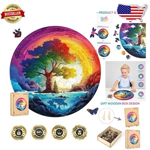 Beautiful 500-Piece Wooden Jigsaw Puzzle in Unique Tree Life Design for Adults - Picture 1 of 9