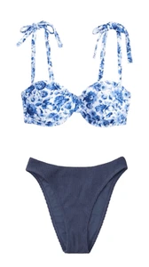 Abercrombie & Fitch Curve Love Bikini Top & Mid-Rise High-Leg Moderate Bottoms S - Picture 1 of 12