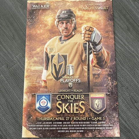 VEGAS GOLDEN KNIGHTS Game Day POSTER 4/27/23 Playoffs Jonathan Marchessault Cover