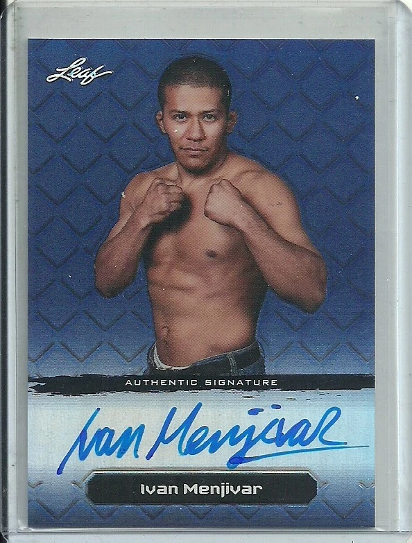 2011 LEAF METAL MMA UFC IVAN MENJIVAR BLUE PRISMATIC REFRACTOR 15/25  - Image 1 of 1