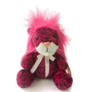Peluche vintage KellyToy The Original Cuddle Pals Lion 10" rosa caldo peluche giocattolo - Foto 1 di 12