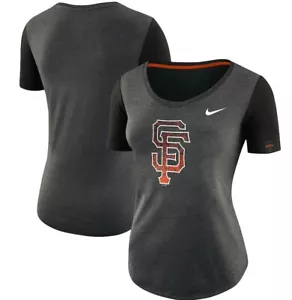 San Francisco Giants Nike Women's Tri-Blend Scoop Neck Black T-Shirt size XL - Picture 1 of 5